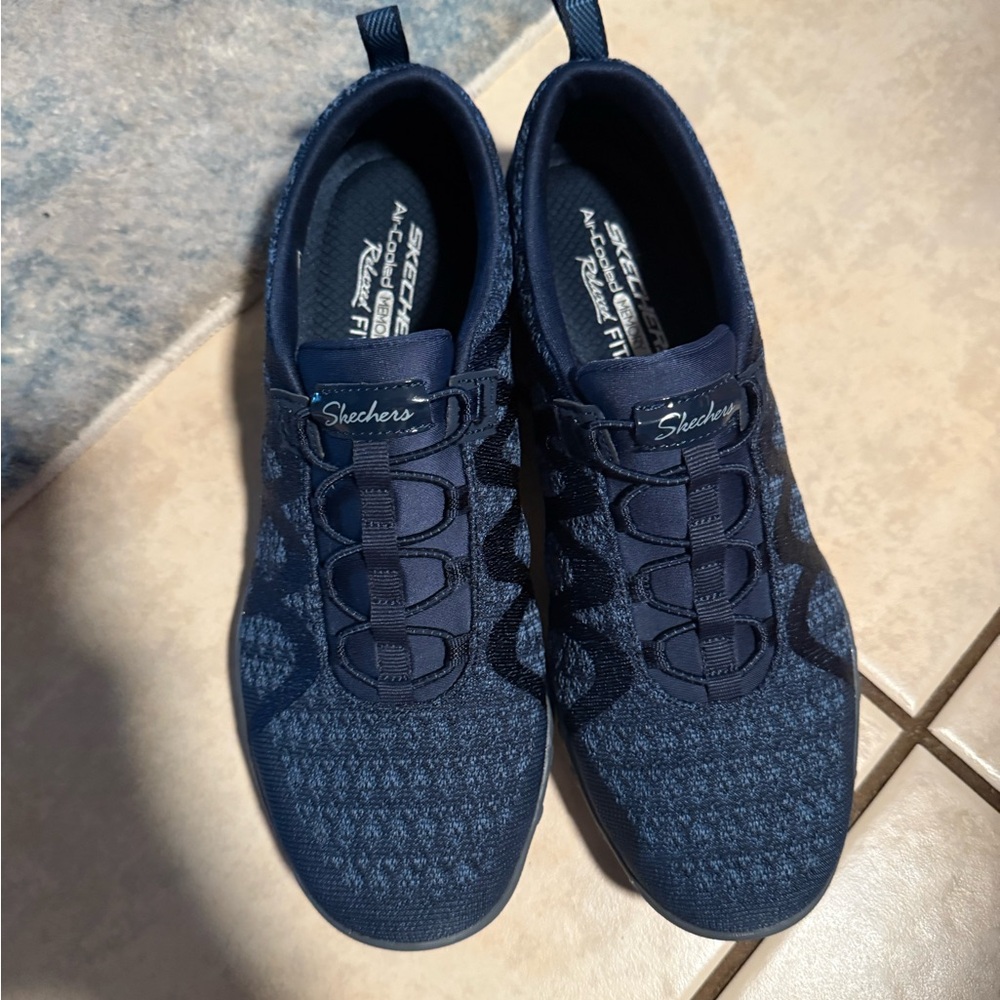 Skechers Blue Casual Sneakers with Textured Design